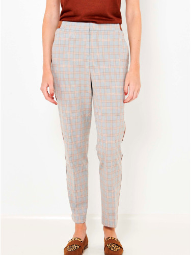 Orange-grey checkered trousers CAMAIEU - Ladies