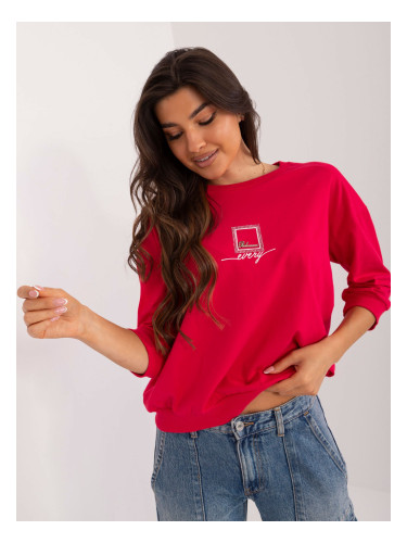 Women's red casual blouse with cuff