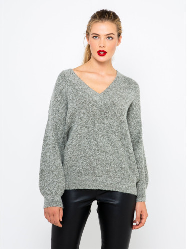 Grey Sweater with V-neck CAMAIEU - Women