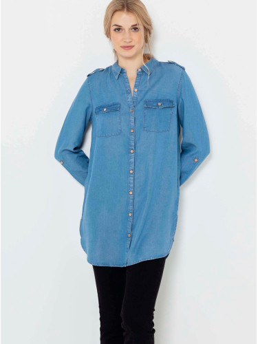 Blue Loose Denim Shirt CAMAIEU - Women