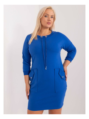 Cobalt Blue Plus Size Sweatshirt Dress