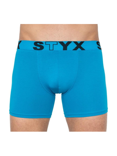 Men's boxers Styx long sports rubber light blue