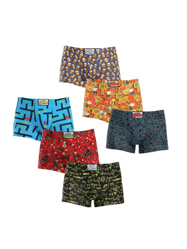 6PACK Men's Styx Art Classic Rubber Boxer Shorts Multicolored