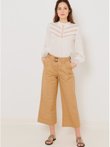 Beige wide trousers CAMAIEU - Women