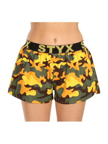 Women's boxer shorts Styx art sports rubber camouflage yellow