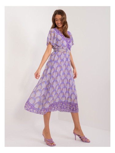 Purple women's dress with patterns