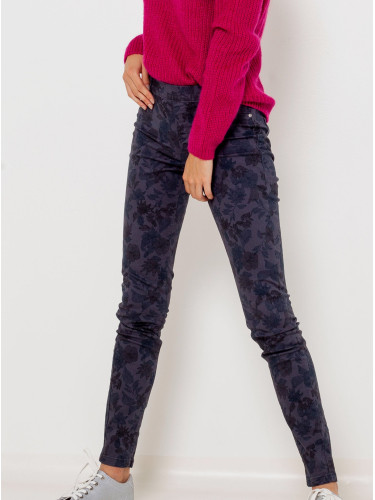 Dark blue patterned slim fit pants CAMAIEU - Women