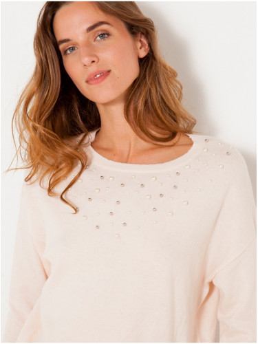 Cream sweater with CAMAIEU wool admixture - Women