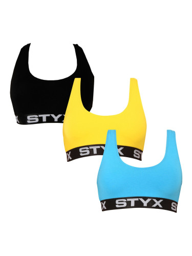 3PACK women's bra Styx sport multicolor