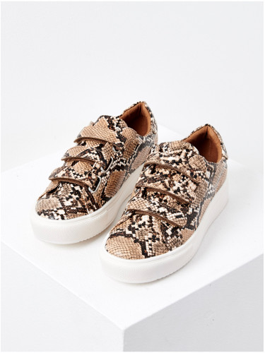Brown Sneakers with Snake Pattern CAMAIEU - Women