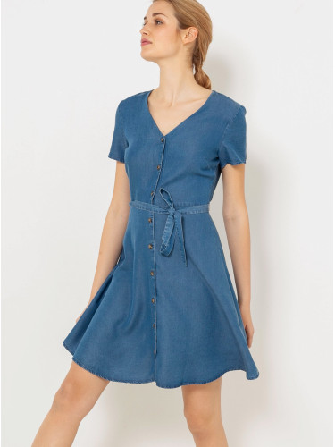Blue dress with tie CAMAIEU - Women