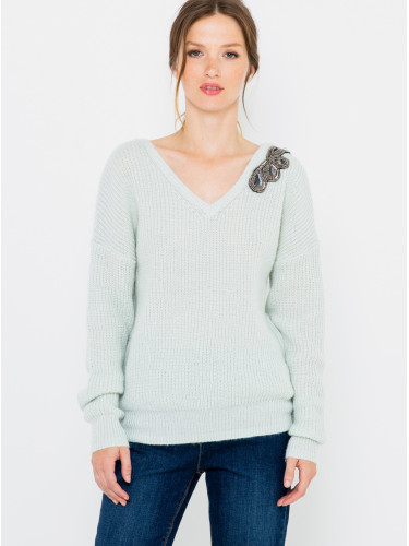 Light blue sweater with wool CAMAIEU - Women