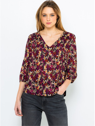 Burgundy floral blouse CAMAIEU - Ladies