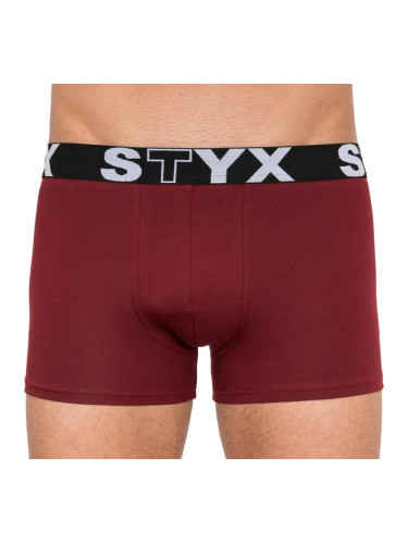 Men's boxers Styx long sports rubber burgundy