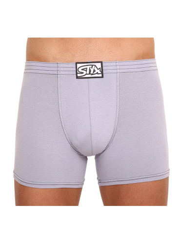 Men's boxers Styx long classic elastic light gray