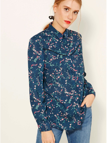 Dark blue floral shirt CAMAIEU - Women