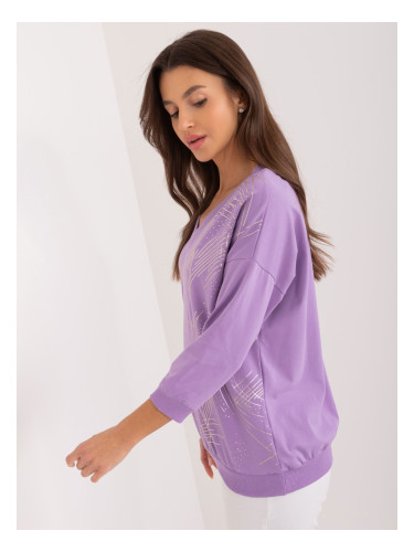 Light purple women's neckline blouse