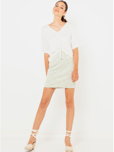 Light Grey Mini Leopard Pattern Skirt CAMAIEU - Women
