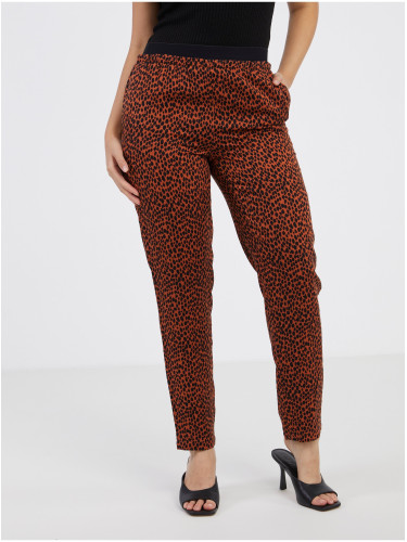 Brown patterned trousers CAMAIEU - Ladies
