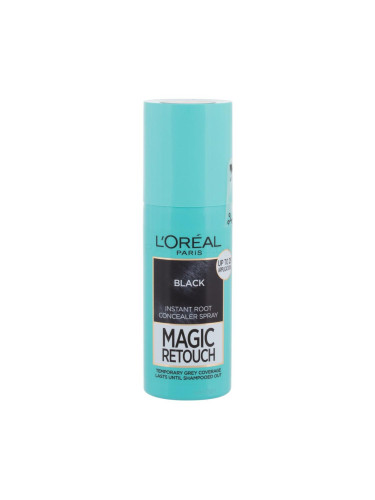 L'Oréal Paris Magic Retouch Instant Root Concealer Spray Боя за коса за жени 75 ml Нюанс Black увреден флакон