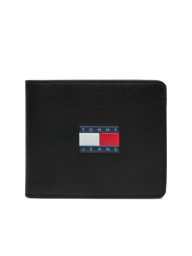 Голям мъжки портфейл Tommy Jeans Tjm Archive Leather Cc Wallet AM0AM12440 Черен