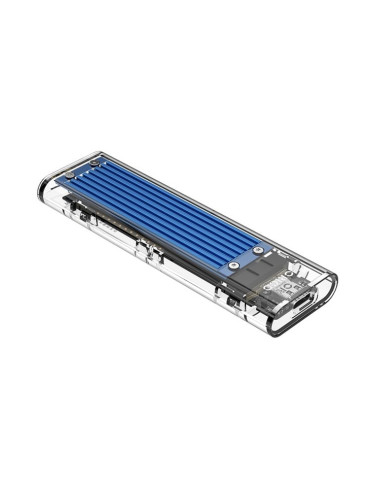 Кутия M.2 Orico TCM2M-C3 за M.2 NVMe SSD, USB 3.1 Type-C, прозрачно-синя