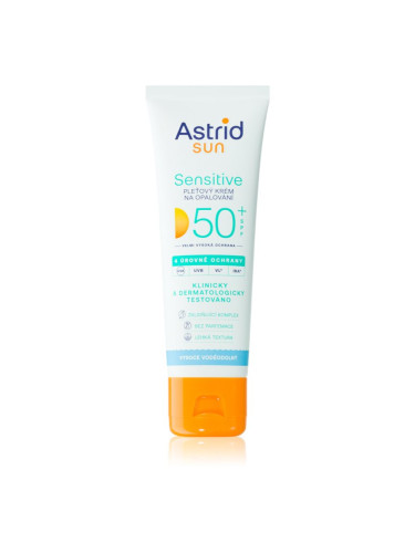 Astrid Sun Sensitive крем за лице за слънчеви бани SPF 50+ водоустойчив 50 мл.