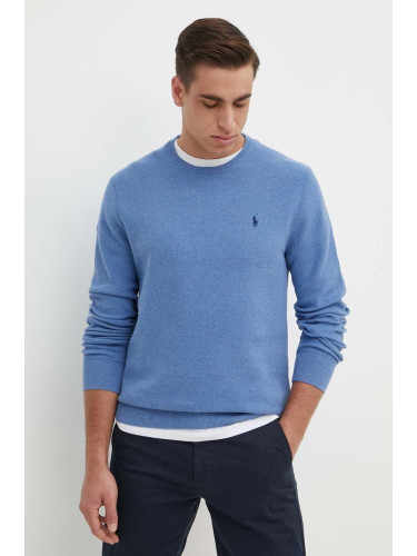 Памучен пуловер Polo Ralph Lauren в тюркоазено от лека материя 710918163