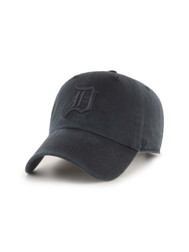 Памучна шапка 47 brand Mlb Detroit Tigers в черно с апликация  B-RGW09GWSNL-BK