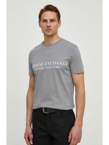 Тениска Armani Exchange в сиво с принт 8NZT72 Z8H4Z NOS