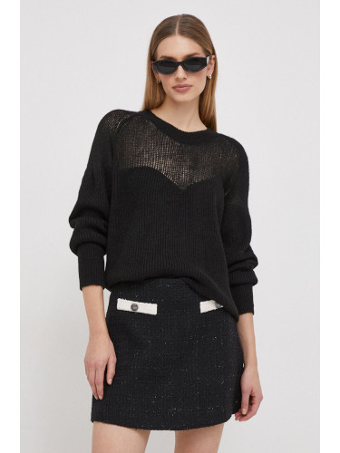 Пуловер с вълна Pepe Jeans FEMKE дамски в черно от топла материя