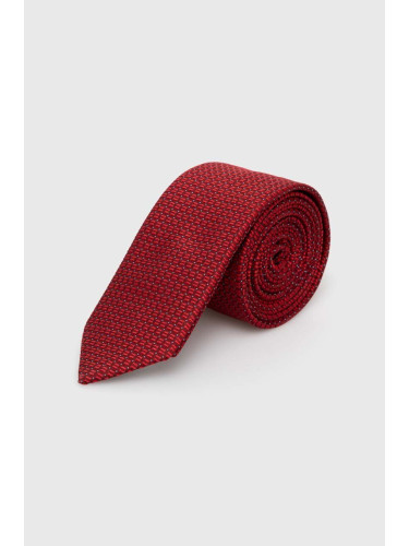 Копринена вратовръзка HUGO в червено 50509025