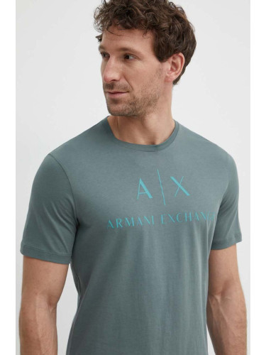 Тениска Armani Exchange в сиво с принт 8NZTCJ Z8H4Z NOS
