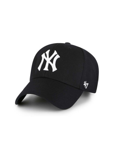 Шапка с козирка 47 brand Mlb New York Yankees в черно с апликация  B-MVPSP17WBP-BKW