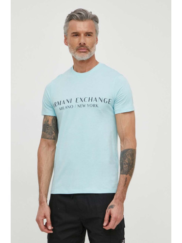 Тениска Armani Exchange в синьо с принт 8NZT72 Z8H4Z NOS