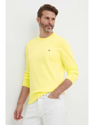 Пуловер Tommy Hilfiger мъжки в жълто от лека материя MW0MW21316