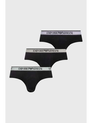 Слипове Emporio Armani Underwear (3 броя) в черно