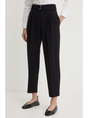 Панталон BOSS в черно със стандартна кройка, с висока талия
