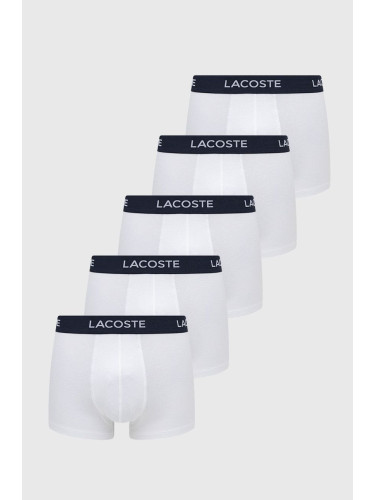 Боксерки Lacoste (5 чифта) мъжки в бяло