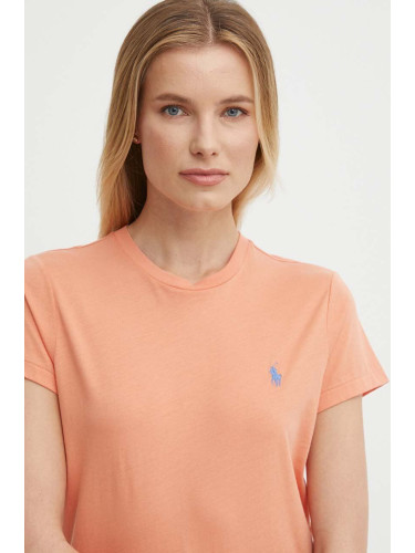 Памучна тениска Polo Ralph Lauren в оранжево 211898698