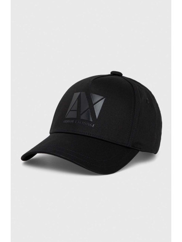 Памучна шапка с козирка Armani Exchange в черно с апликация 944200 4R100
