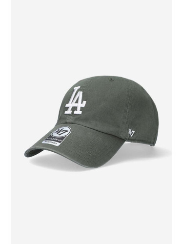 Памучна шапка с козирка 47 brand Los Angeles Dodgres MLB Dodgers в зелено с апликация  B-RGW12GWSNL-MSG