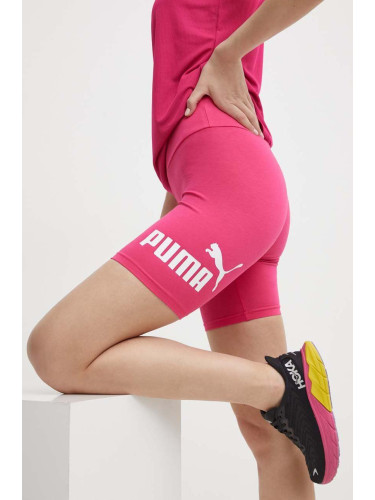 Къс панталон Puma в розово с принт висока талия 848347.