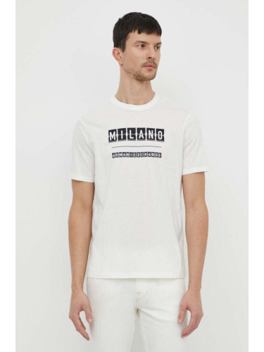 Памучна тениска Armani Exchange в бяло с принт 3DZTHE ZJH4Z