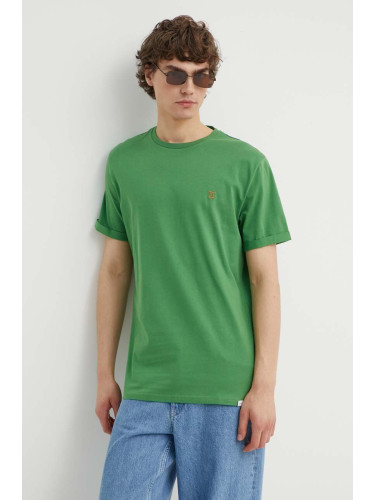 Памучна тениска Les Deux в зелено с изчистен дизайн LDM101155