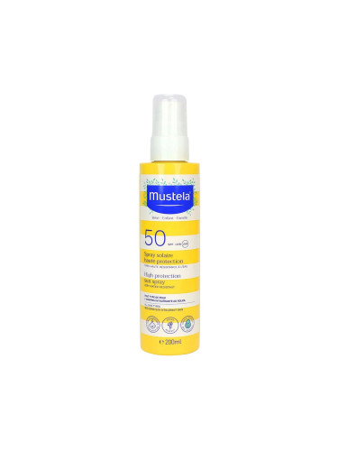Mustela Sun Слънцезащитен спрей за бебета и деца за лице и тяло SPF50+ 200 ml