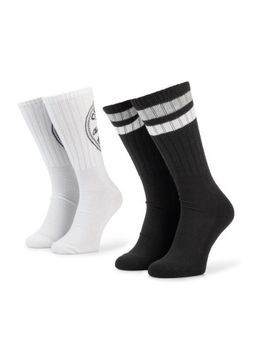 Converse Комплект 2 чифта дълги чорапи мъжки E744A-2020 Черен