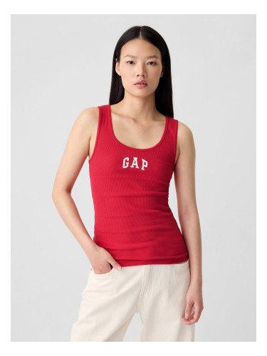 Red women's tank top with GAP logo