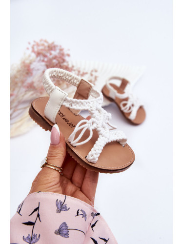 Boto Детски плетени сандали с приплъзване White Tracy