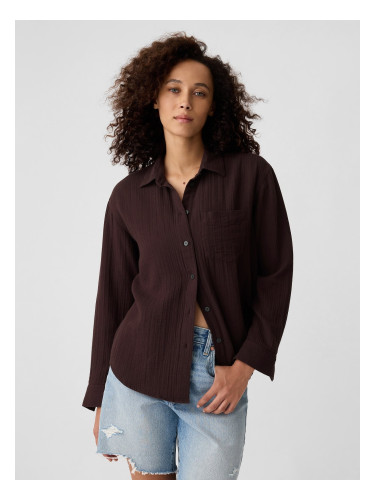 Brown women's muslin shirt oversize GAP